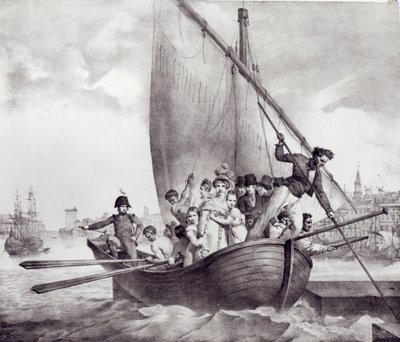 Bonaparte Family Arriving in Toulon, When Fleeing from Corsica, 17 June 1793, Engraved by Charles Motte by Jean Baptiste Mauzaisse